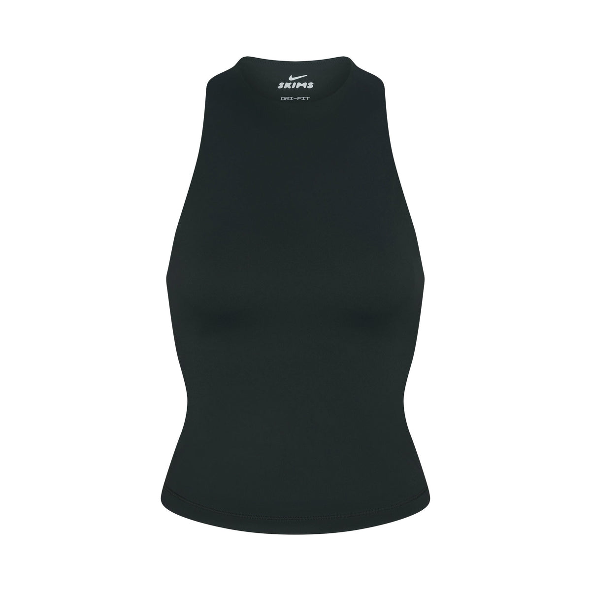 NikeSKIMS MATTE MOCK NECK RACER TANK | DARK TEAL FLAT ON A WHITE BACKGROUND | FLT