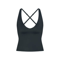NikeSKIMS SHINE V-NECK TANK | DARK TEAL FLAT ON A WHITE BACKGROUND | FLT