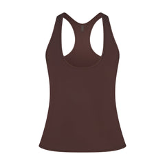 NikeSKIMS AIRY RACER BACK TANK | DARK SEPIA FLAT ON A WHITE BACKGROUND | FLT