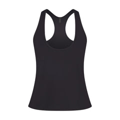 NikeSKIMS AIRY RACER BACK TANK | OBSIDIAN FLAT ON A WHITE BACKGROUND | FLT