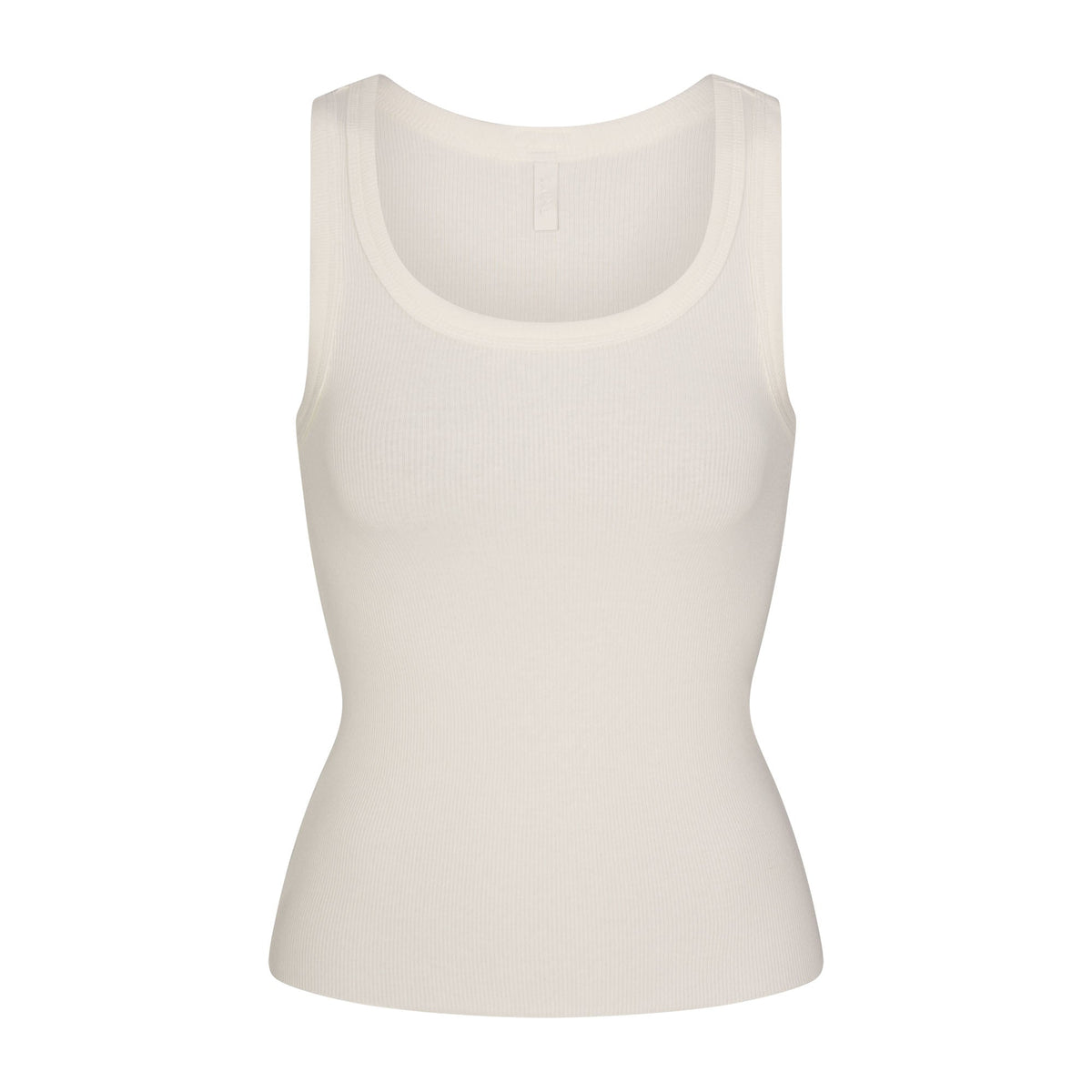 COTTON RIB SCOOP NECK TANK | MARBLE FLAT ON A WHITE BACKGROUND | FLT