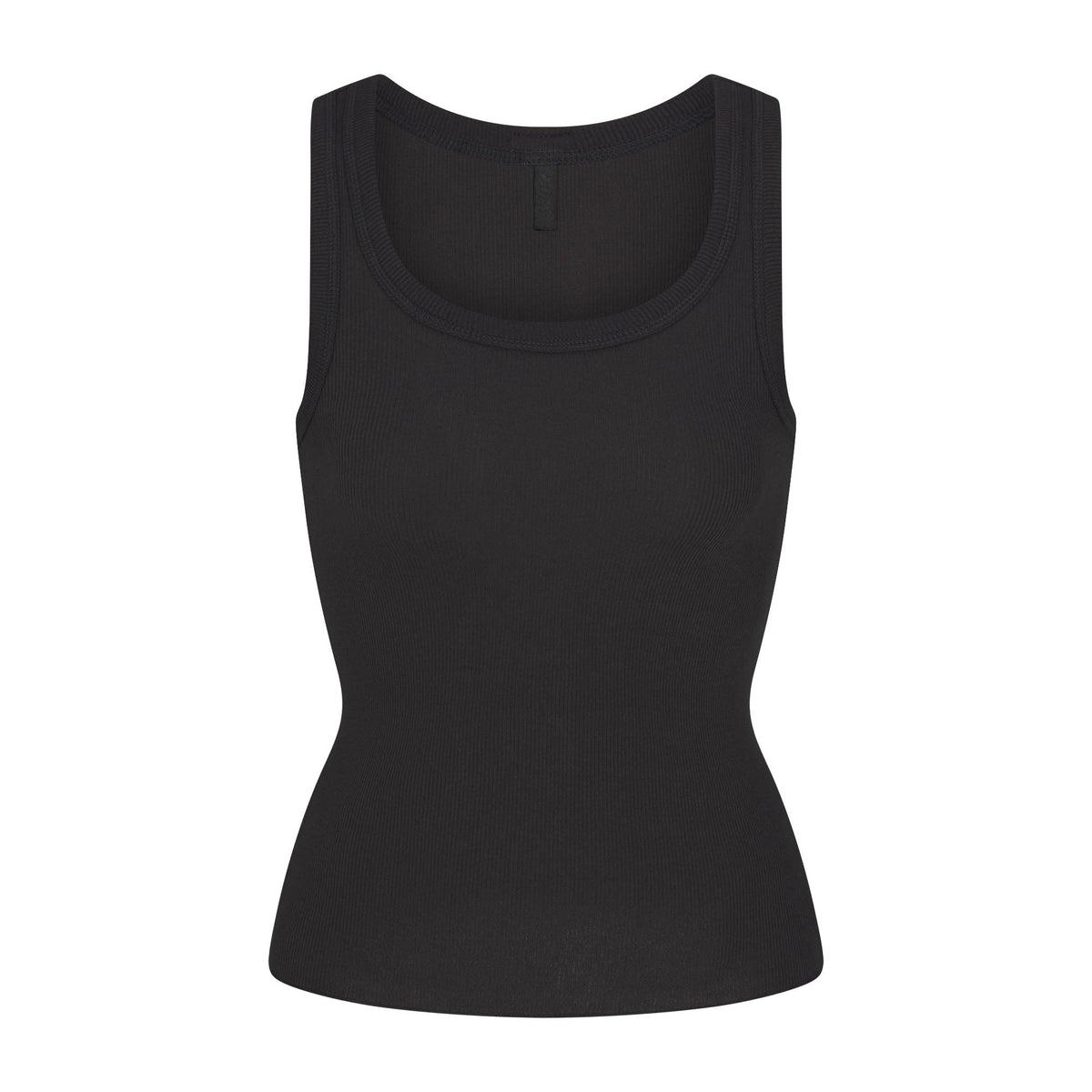 COTTON RIB SCOOP NECK TANK | SOOT FLAT ON A WHITE BACKGROUND | FLT