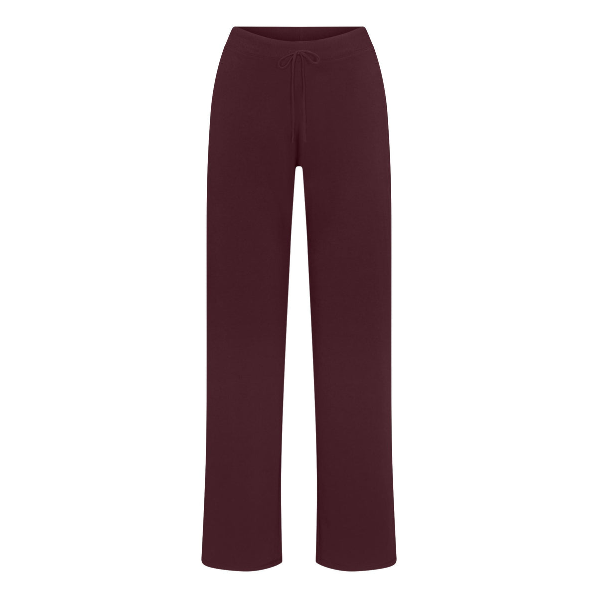 COTTON JERSEY STRAIGHT LEG PANT | CURRANT & LAYS FLAT ON A WHITE BACKGROUND | FLT