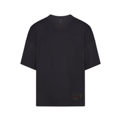 NikeSKIMS AIRY OVERSIZED TEE | NSKM OBSIDIAN LAYS FLAT ON A WHITE BACKGROUND | FLT