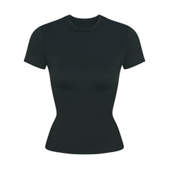 NikeSKIMS MATTE PADDED BABY TEE | DARK TEAL FLAT ON A WHITE BACKGROUND | FLT
