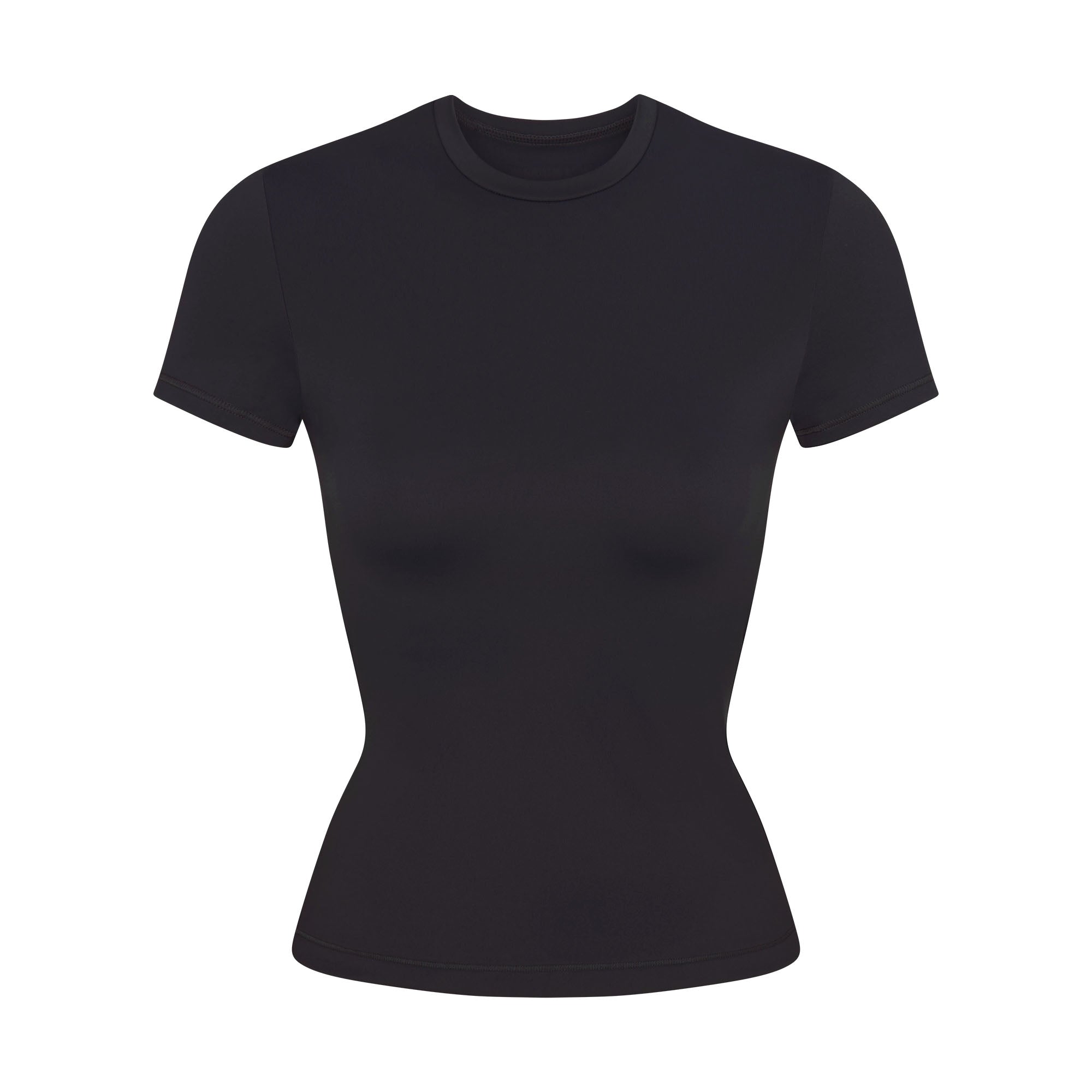 NikeSKIMS MATTE PADDED BABY TEE | OBSIDIAN FLAT ON A WHITE BACKGROUND | FLT