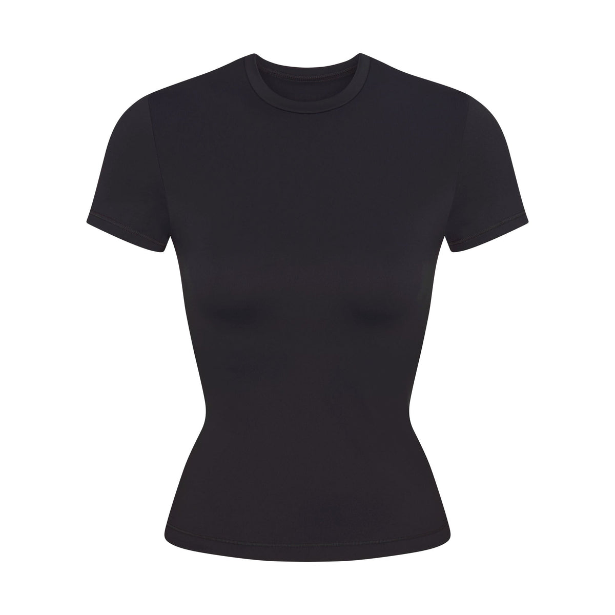 NikeSKIMS MATTE PADDED BABY TEE | OBSIDIAN FLAT ON A WHITE BACKGROUND | FLT