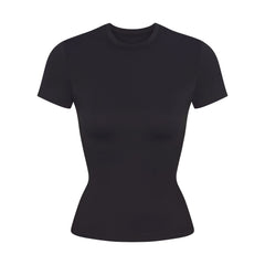NikeSKIMS MATTE PADDED BABY TEE | OBSIDIAN FLAT ON A WHITE BACKGROUND | FLT