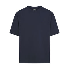 HEAVYWEIGHT COTTON MENS RELAXED T-SHIRT | BLUE BLACK FLAT ON A WHITE BACKGROUND | FLT