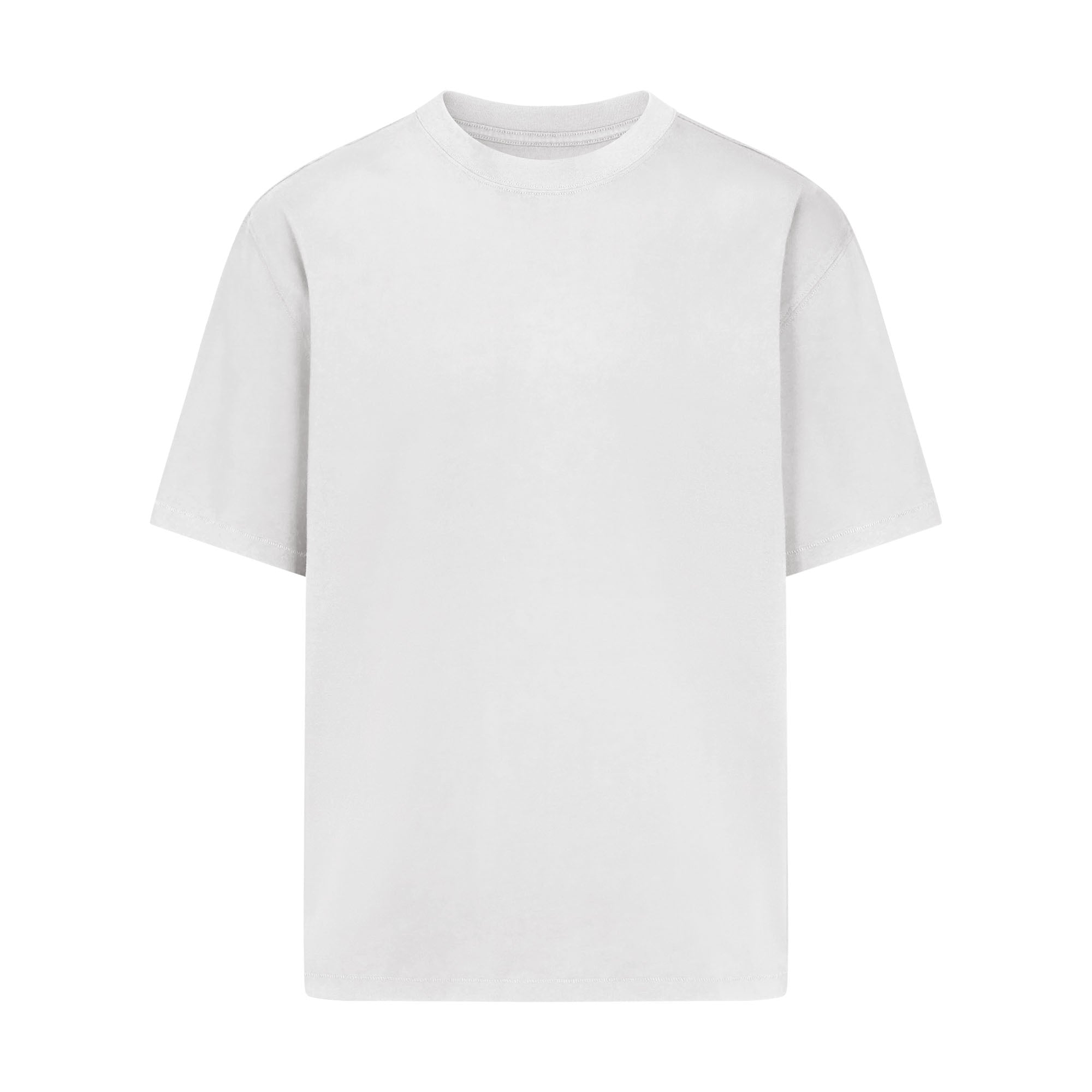 HEAVYWEIGHT COTTON MENS RELAXED T-SHIRT | CHALK FLAT ON A WHITE BACKGROUND | FLT
