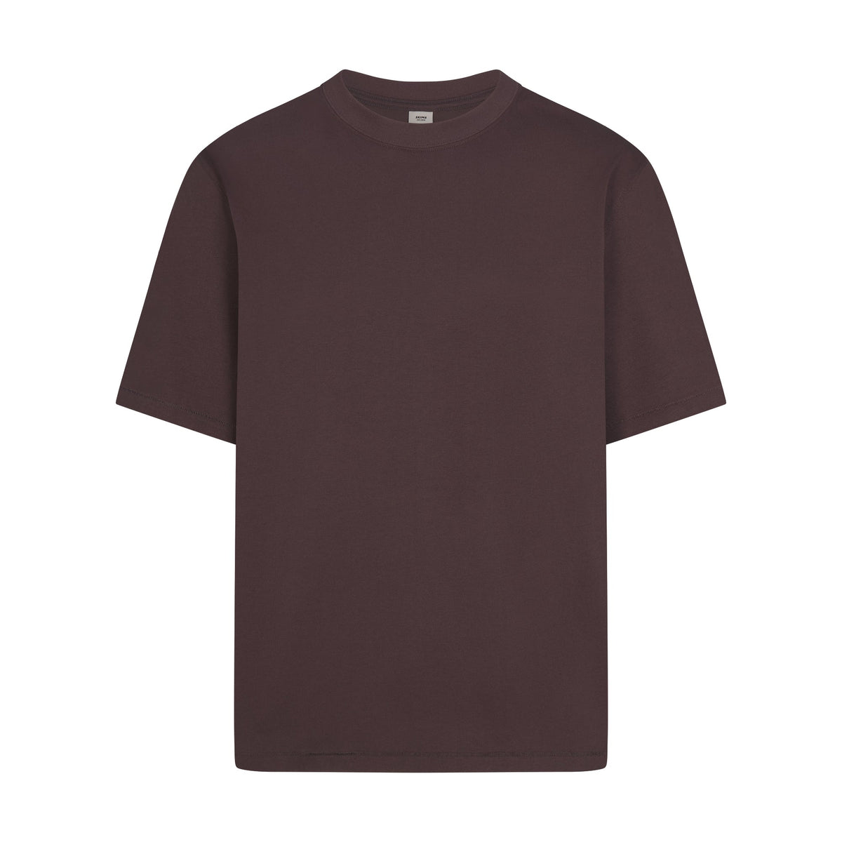 HEAVYWEIGHT COTTON MENS RELAXED T-SHIRT | RAISIN FLAT ON A WHITE BACKGROUND | FLT
