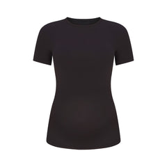 COTTON JERSEY MATERNITY T-SHIRT | SOOT FLAT ON A WHITE BACKGROUND | FLT