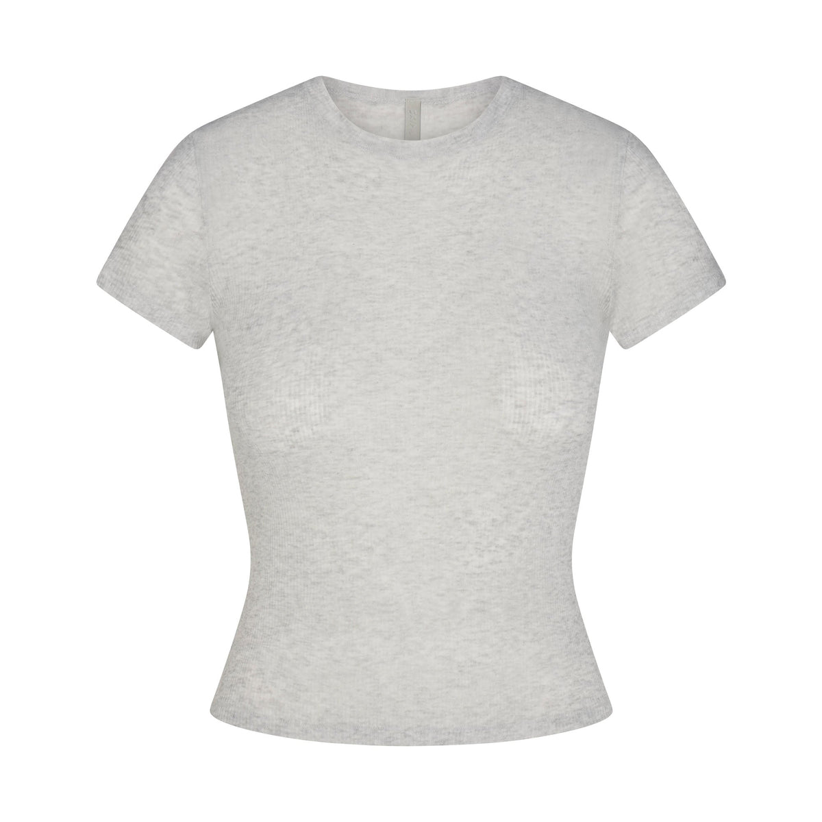 SHEER RIB T-SHIRT | LIGHT HEATHER GREY FLAT ON A WHITE BACKGROUND | FLT
