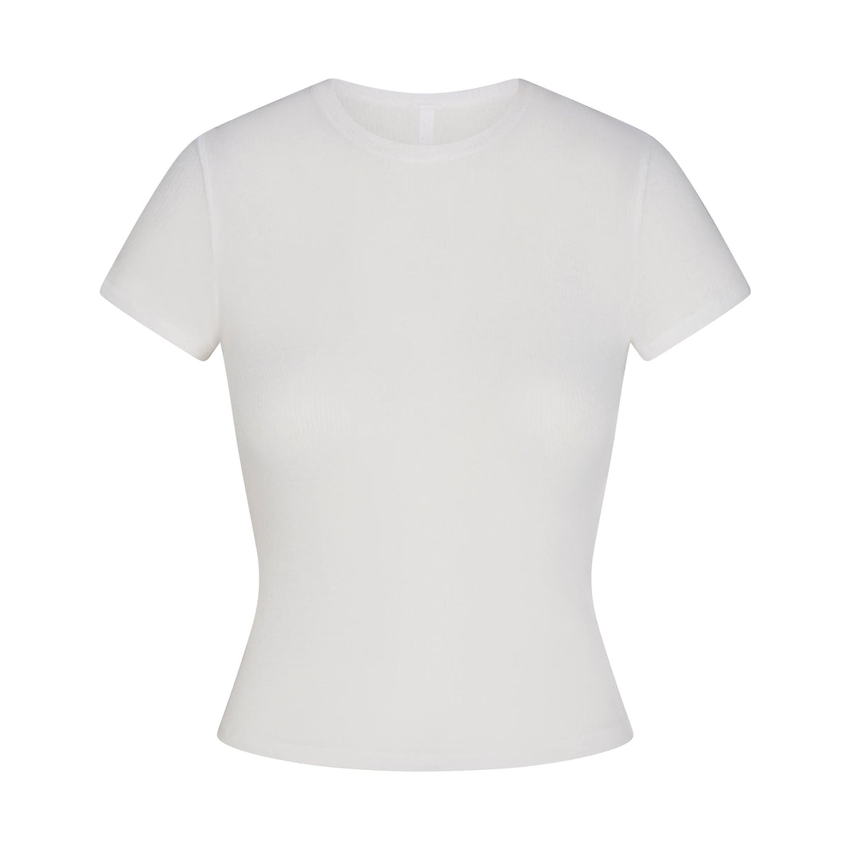 SHEER RIB T-SHIRT | SNOW FLAT ON A WHITE BACKGROUND | FLT