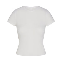 SHEER RIB T-SHIRT | SNOW FLAT ON A WHITE BACKGROUND | FLT