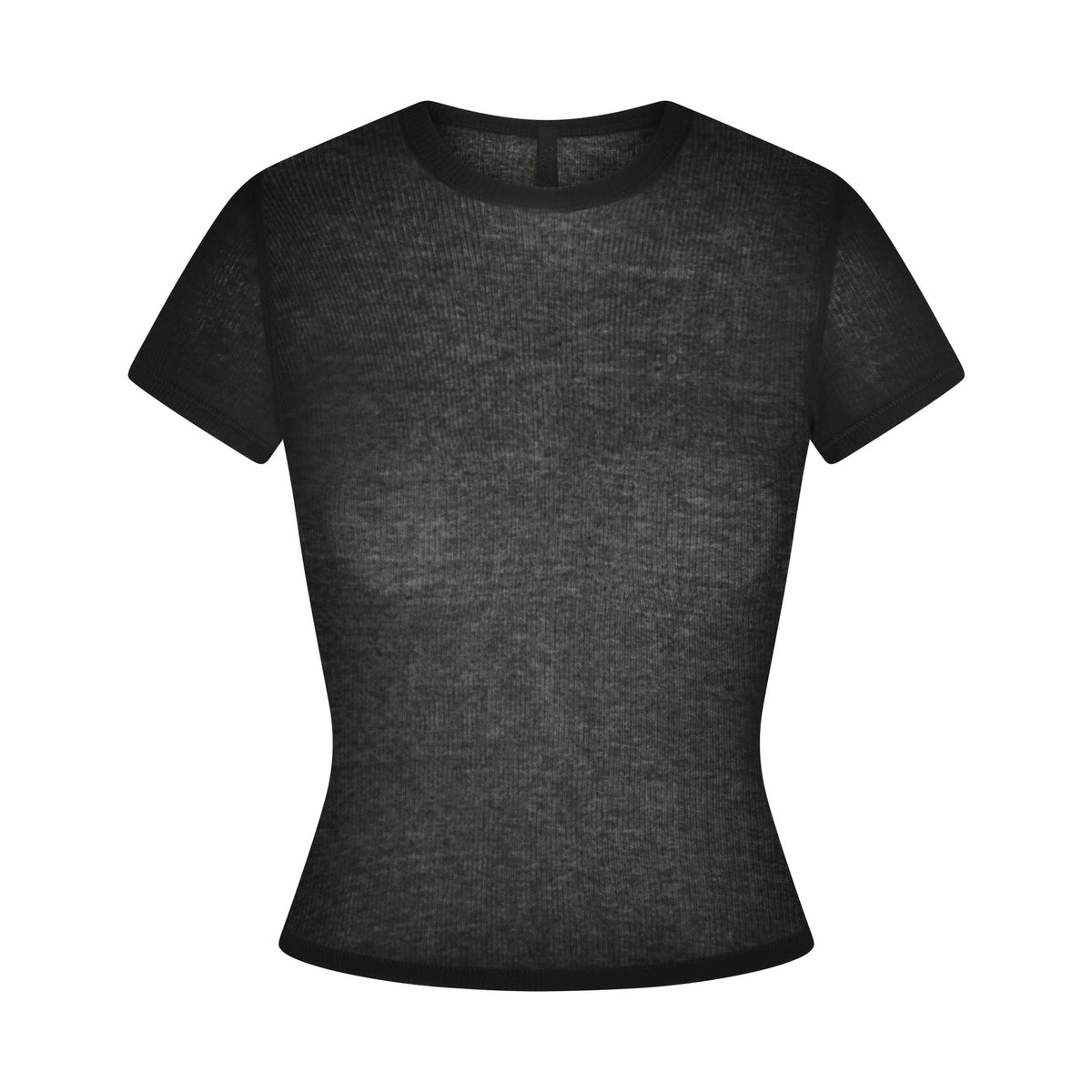 SHEER RIB T-SHIRT | SOOT FLAT ON A WHITE BACKGROUND | FLT