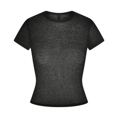 SHEER RIB T-SHIRT | SOOT FLAT ON A WHITE BACKGROUND | FLT
