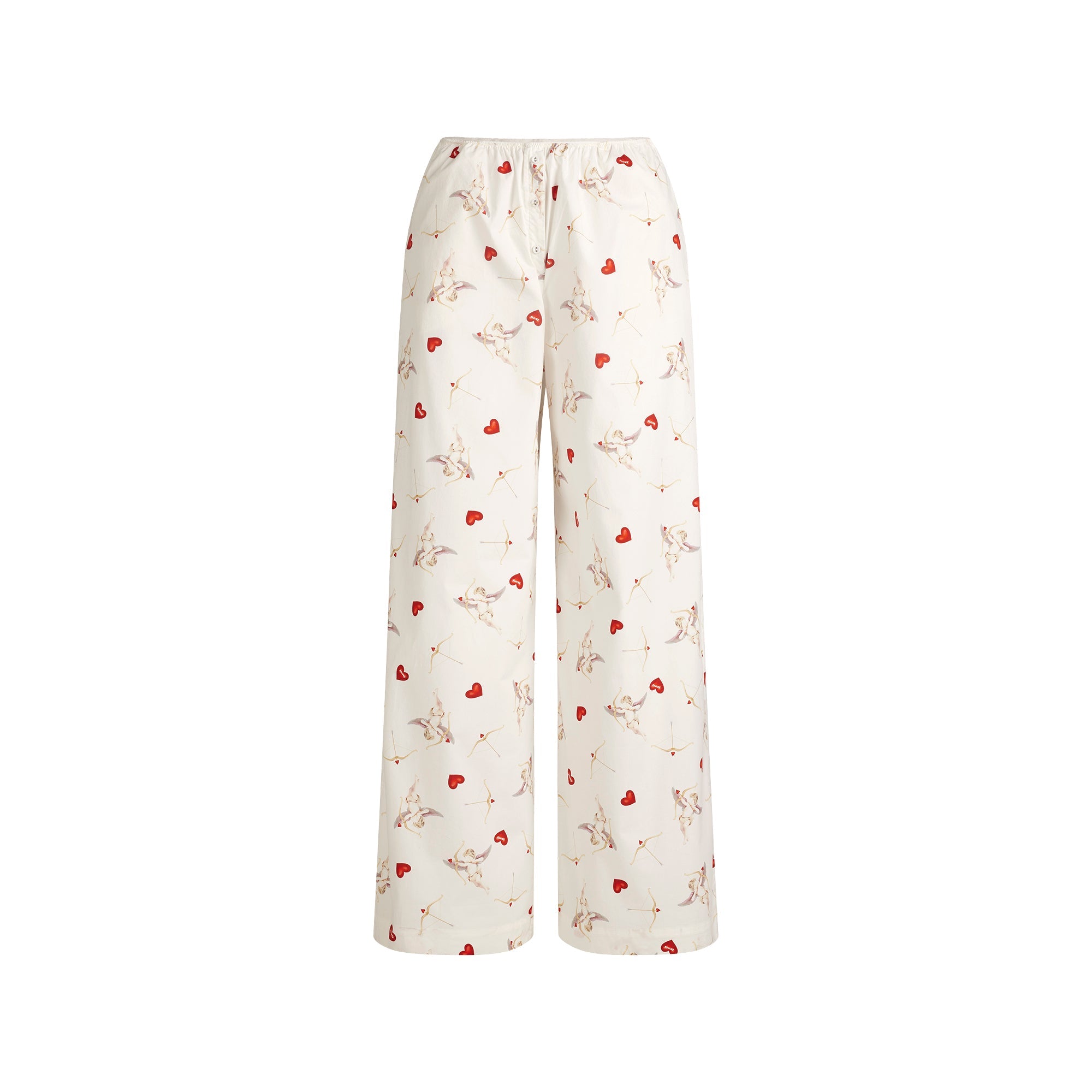 COTTON POPLIN OVERSIZED SLEEP SET | MARBLE CHERUB PRINT FLAT ON A WHITE BACKGROUND | FLT