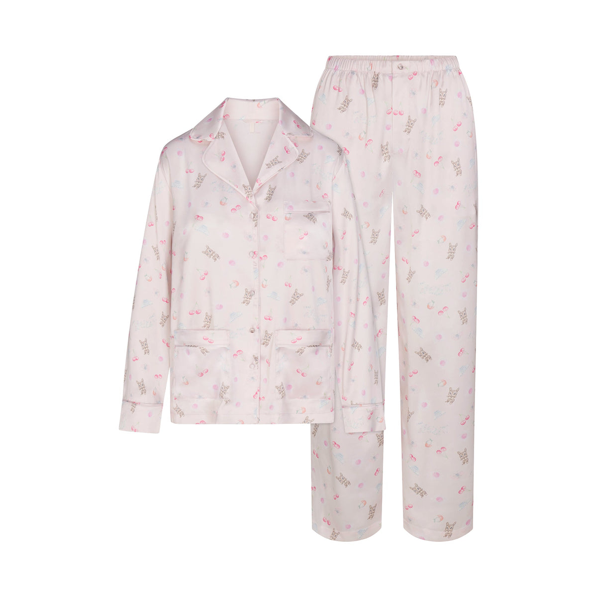 WOVEN SHINE LONG SLEEP SET | BARELY PINK SNACK BAG FLAT ON A WHITE BACKGROUND | FLT