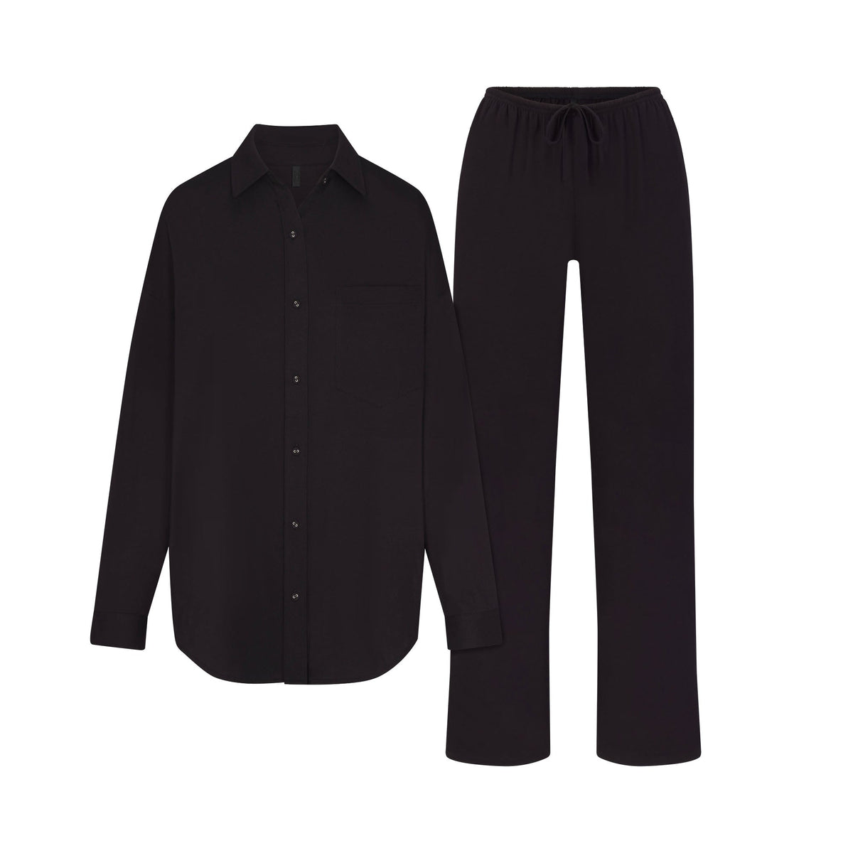 ORGANIC COTTON SLEEP LONG SLEEVE SET | OBSIDIAN FLAT ON A WHITE BACKGROUND | FLT