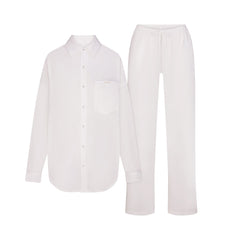 ORGANIC COTTON SLEEP LONG SLEEVE SET | SNOW FLAT ON A WHITE BACKGROUND | FLT