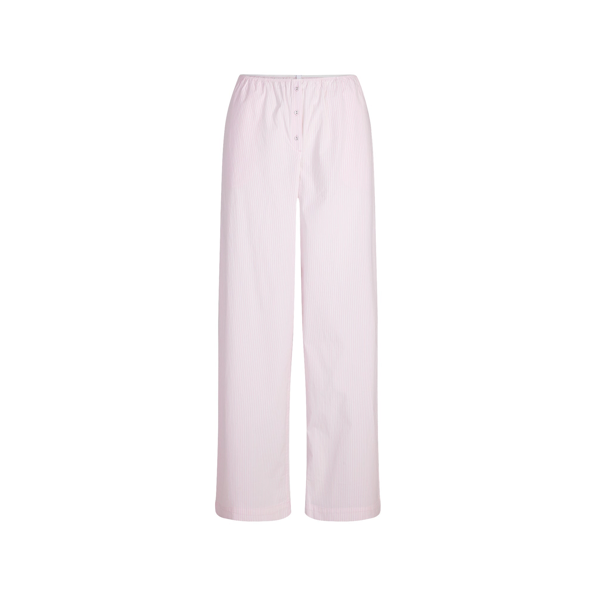 COTTON POPLIN OVERSIZED SLEEP SET | CHERRY BLOSSOM STRIPE FLAT ON A WHITE BACKGROUND | FLT