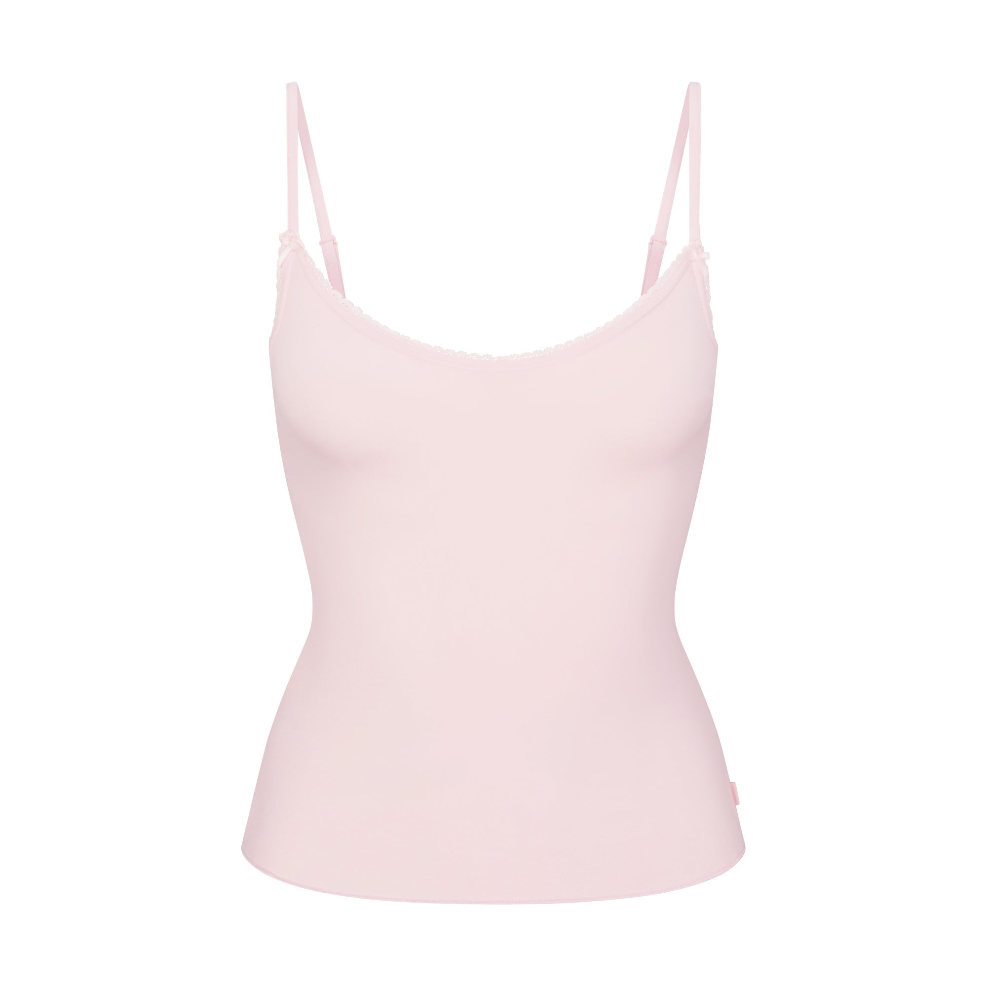 SKIMS SLEEP CAMI AND BLOOMER SET | BARELY PINK FLAT ON A WHITE BACKGROUND | FLT