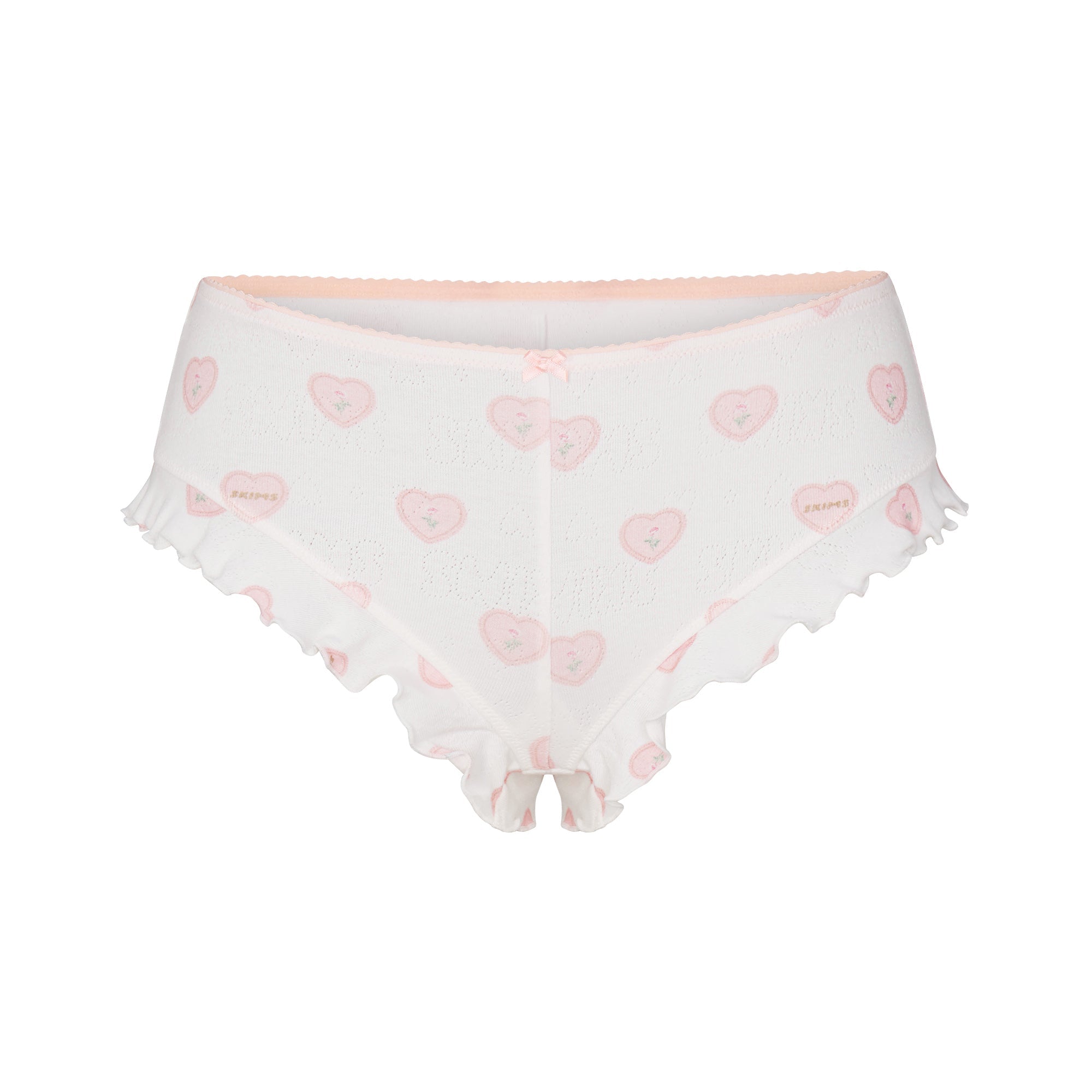 LOGO POINTELLE CAMI SLEEP SET | SNOW LACE HEARTS FLAT ON A WHITE BACKGROUND | FLT