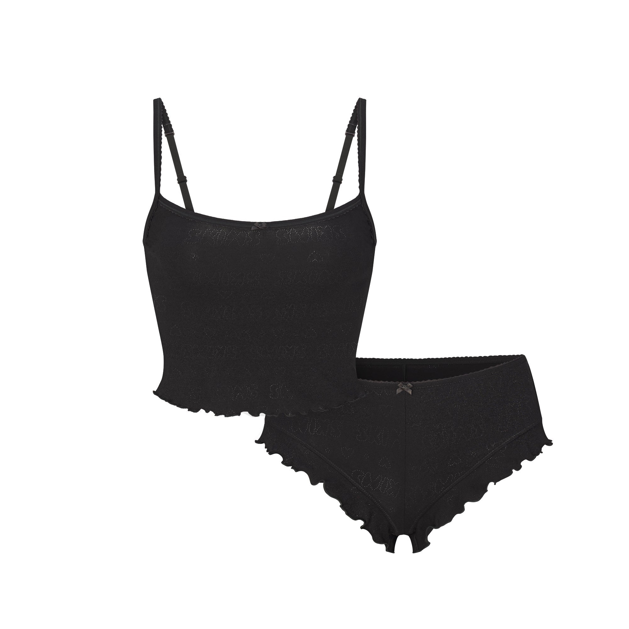 LOGO POINTELLE CAMI SLEEP SET | SOOT FLAT ON A WHITE BACKGROUND | FLT