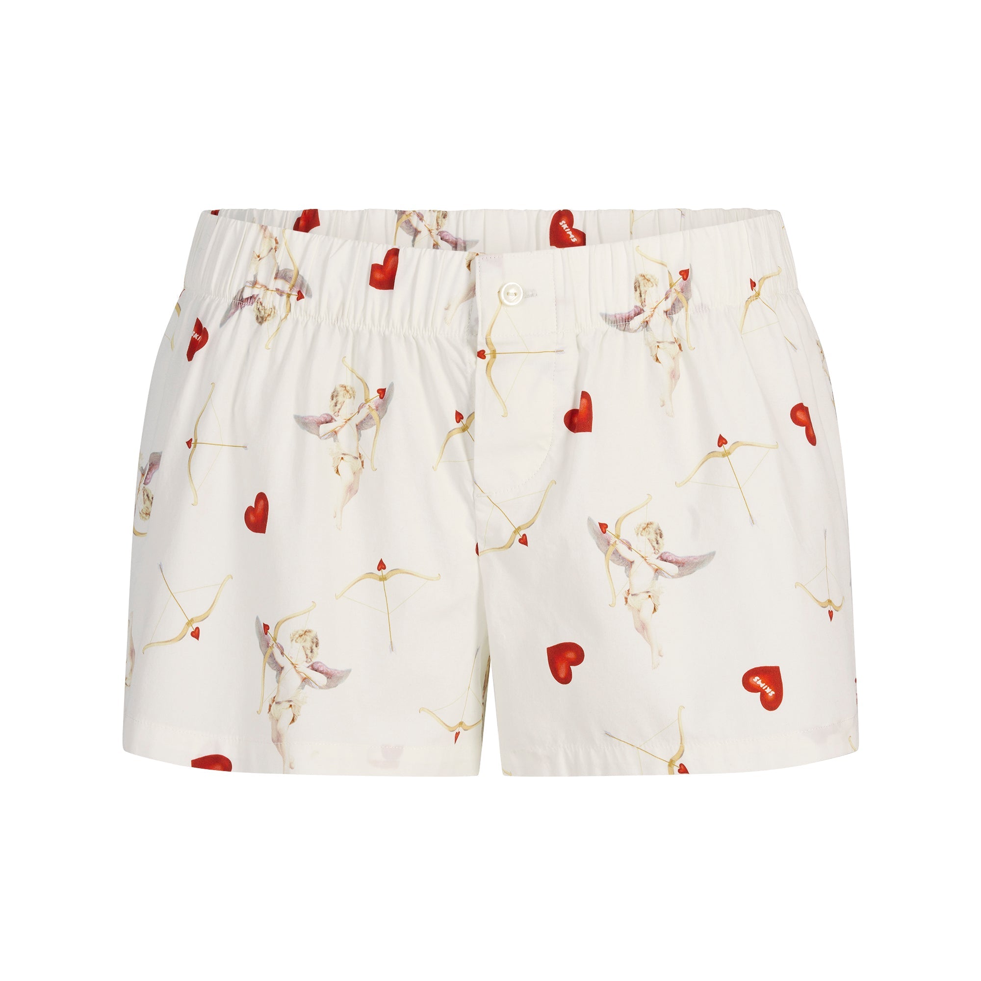COTTON POPLIN BOXER SLEEP SET | MARBLE CHERUB PRINT FLAT ON A WHITE BACKGROUND | FLT