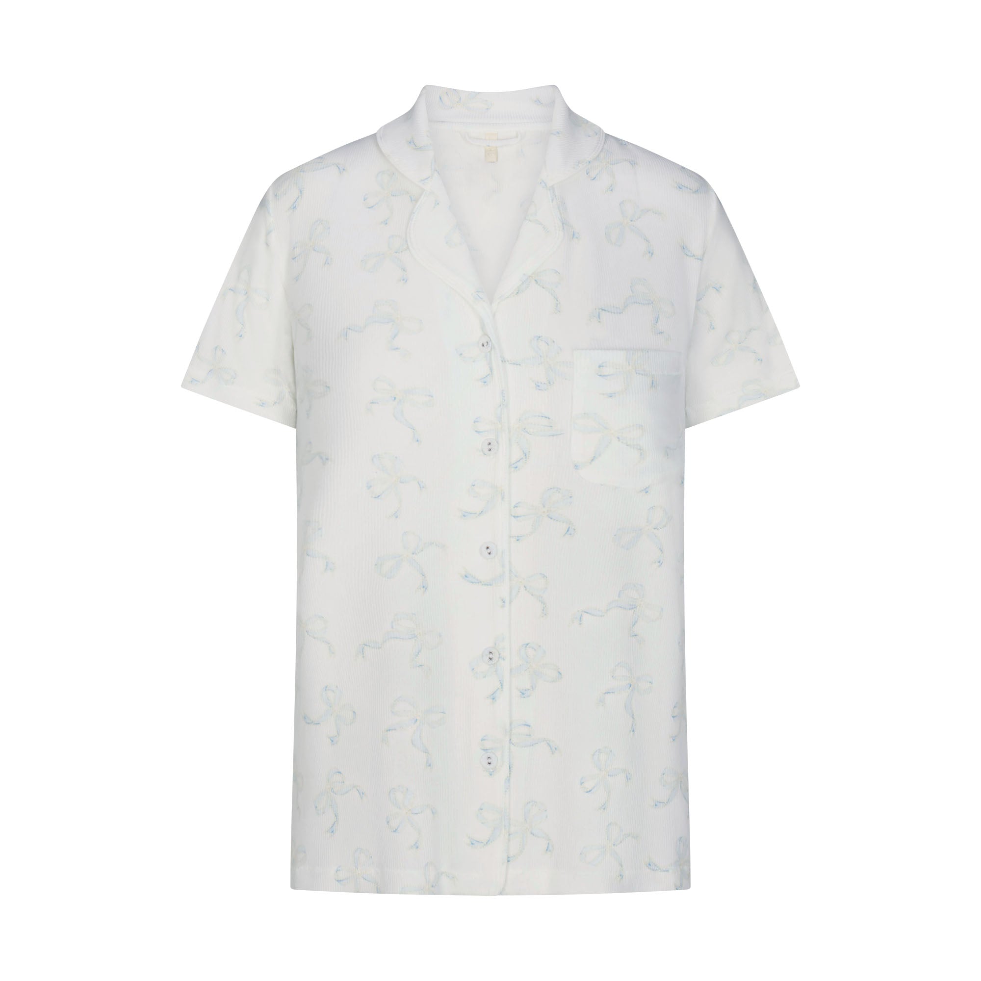 SOFT LOUNGE SHORT SLEEP SET | IVORY PEARL BOWS PRINT ADDITIONAL FABRIC DETAILS