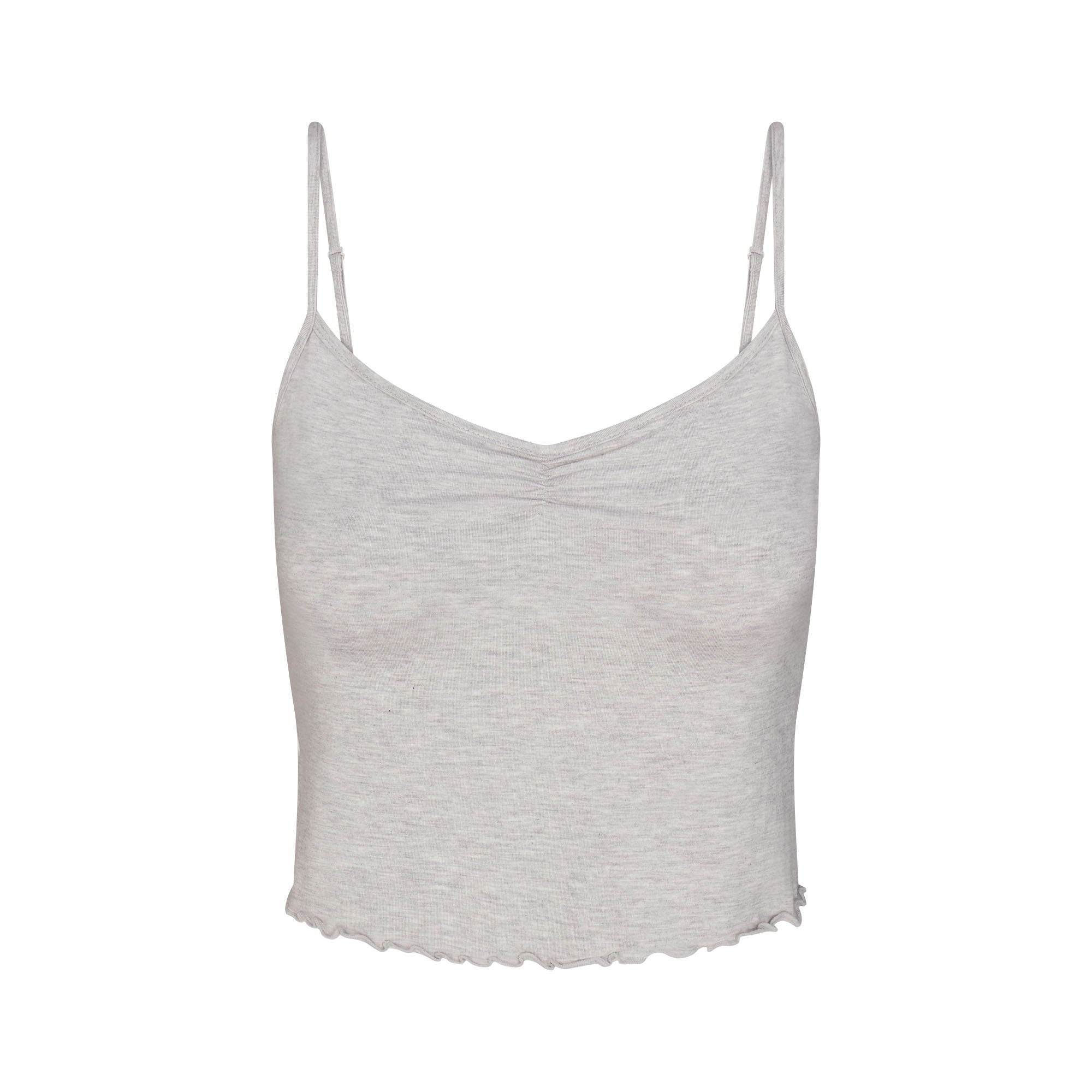 SKIMS SLEEP CAMI SET | LIGHT HEATHER GREY FLAT ON A WHITE BACKGROUND | FLT