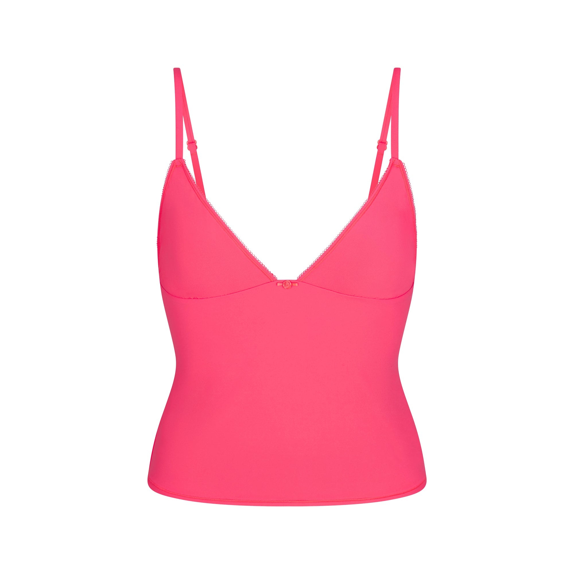 FITS EVERYBODY PICOT CAMI AND BOY SHORT SET | ULTRA PINK FLAT ON A WHITE BACKGROUND | FLT
