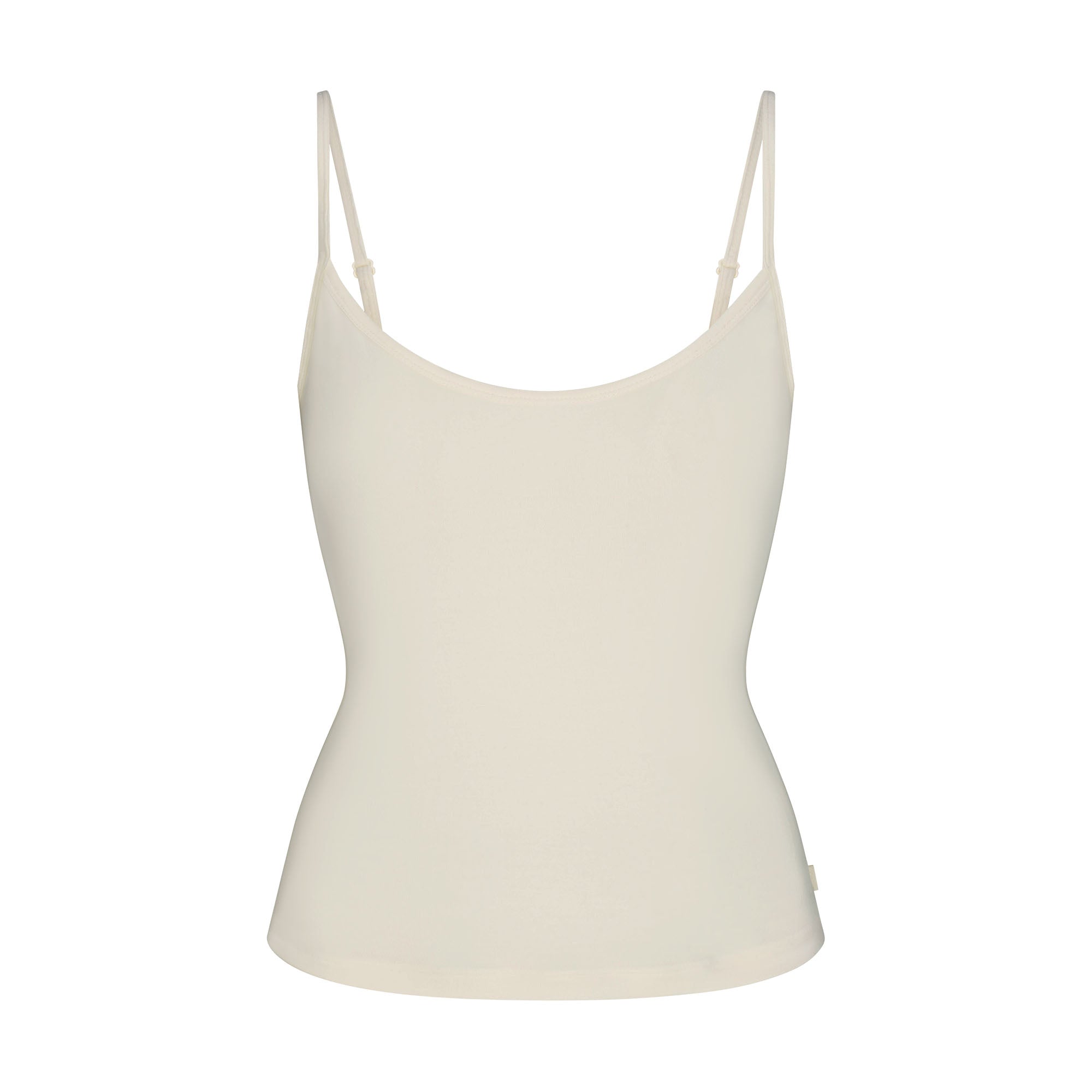 SKIMS SLEEP CAMI | ECRU FLAT ON A WHITE BACKGROUND | FLT