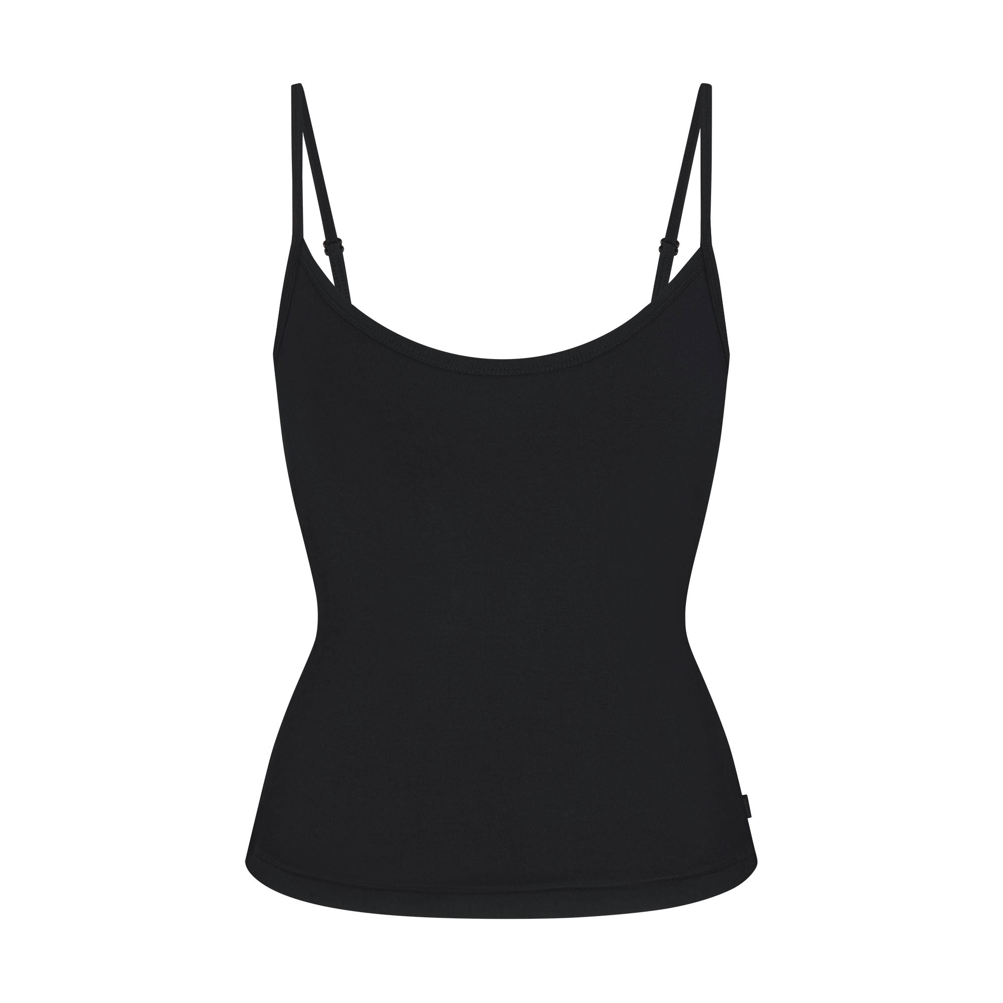 SKIMS SLEEP CAMI | ONYX FLAT ON A WHITE BACKGROUND | FLT