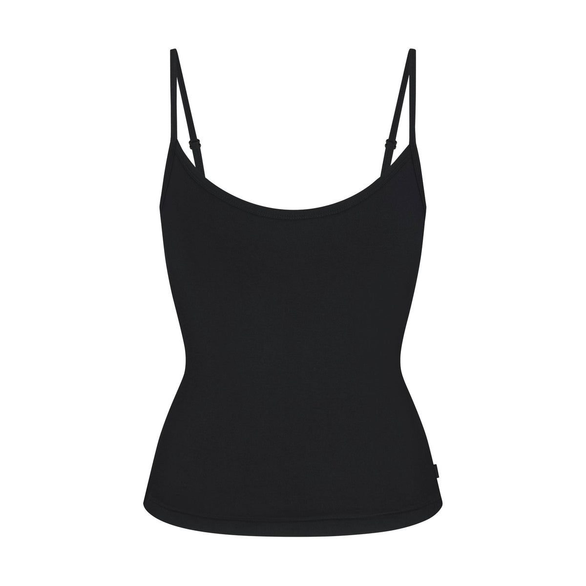 SKIMS SLEEP CAMI | ONYX FLAT ON A WHITE BACKGROUND | FLT
