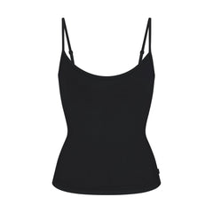 SKIMS SLEEP CAMI | ONYX FLAT ON A WHITE BACKGROUND | FLT