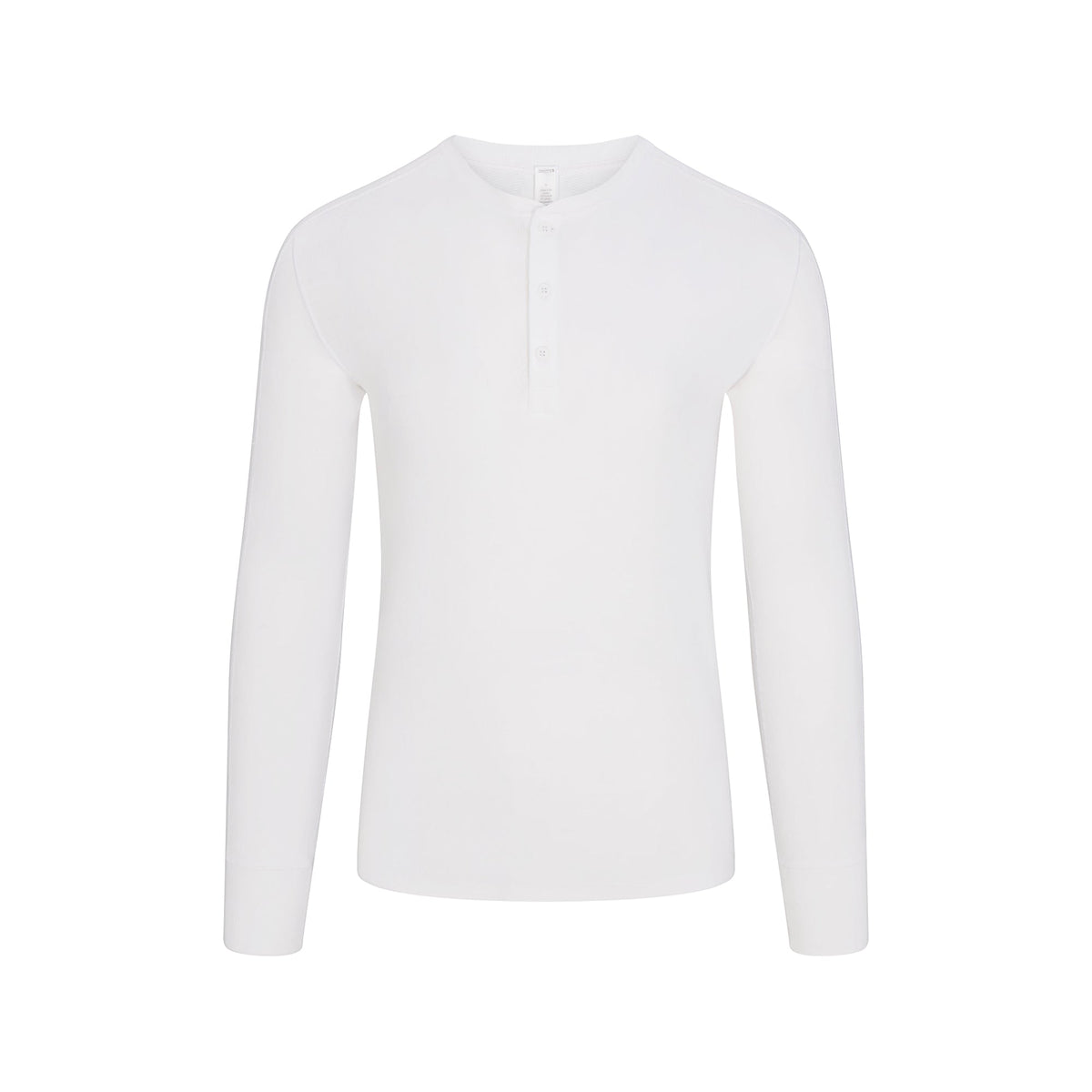 SKIMS COTTON RIB MENS HENLEY | CHALK FLAT ON A WHITE BACKGROUND | FLT