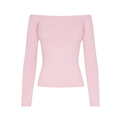 SMOOTH LAYERS OFF THE SHOULDER TOP | PEONY FLAT ON A WHITE BACKGROUND | FLT