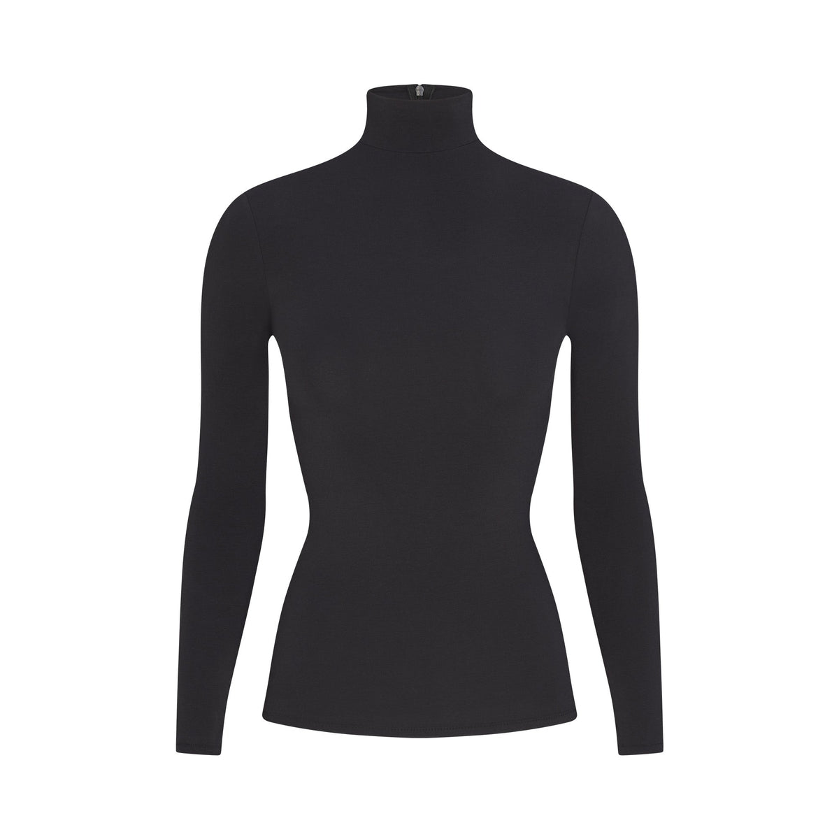 COTTON JERSEY TURTLENECK LONG SLEEVE | SOOT FLAT ON A WHITE BACKGROUND | FLT