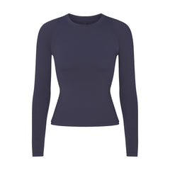 NikeSKIMS AIRY LONG SLEEVE CREW NECK TOP | DEEP ROYAL FLAT ON A WHITE BACKGROUND | FLT