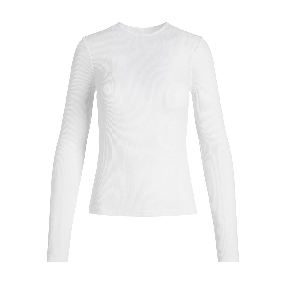 SHEER COTTON LONG SLEEVE T-SHIRT | SNOW FLAT ON A WHITE BACKGROUND | FLT