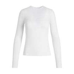 SHEER COTTON LONG SLEEVE T-SHIRT | SNOW FLAT ON A WHITE BACKGROUND | FLT