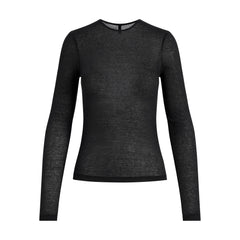 SHEER COTTON LONG SLEEVE T-SHIRT | SOOT FLAT ON A WHITE BACKGROUND | FLT