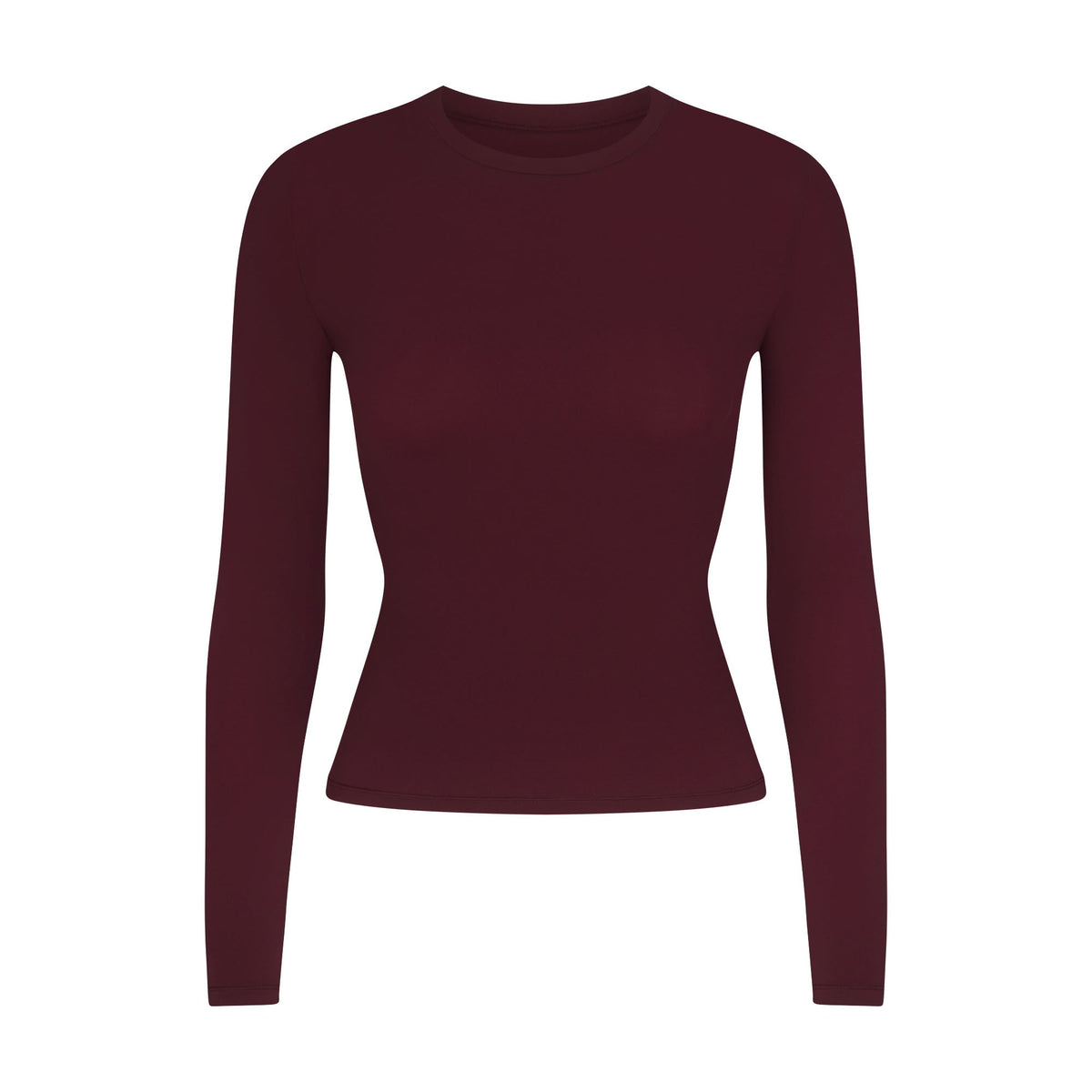 FITS EVERYBODY LONG SLEEVE T-SHIRT | CURRANT FLAT ON A WHITE BACKGROUND | FLT