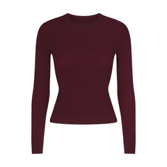 FITS EVERYBODY LONG SLEEVE T-SHIRT | CURRANT FLAT ON A WHITE BACKGROUND | FLT