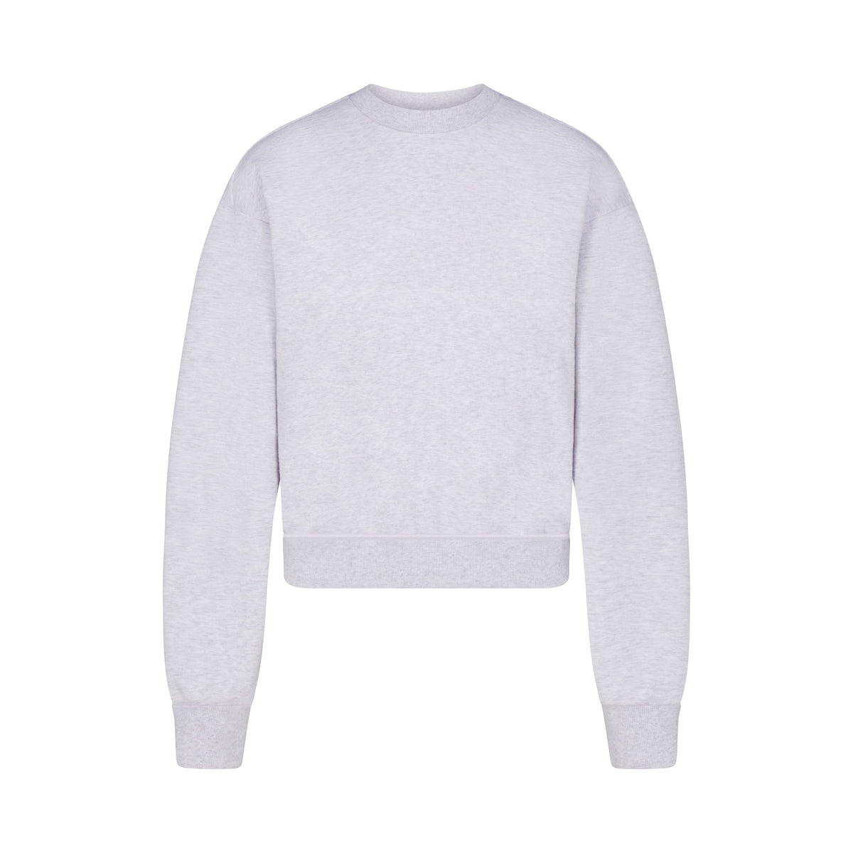 COTTON FLEECE CLASSIC CREWNECK | LIGHT HEATHER GREY (HOODIES, TOPS) LAYS FLAT ON A WHITE BACKGROUND | FLT