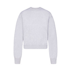 COTTON FLEECE CLASSIC CREWNECK | LIGHT HEATHER GREY (HOODIES, TOPS) LAYS FLAT ON A WHITE BACKGROUND | FLT