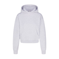 COTTON FLEECE CLASSIC HOODIE | LIGHT HEATHER GREY (HOODIES, TOPS) LAYS FLAT ON A WHITE BACKGROUND | FLT