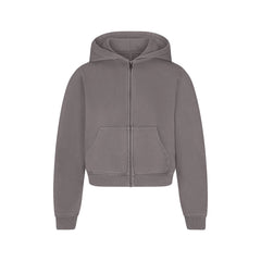 BOYFRIEND FLEECE ZIP UP HOODIE | SHADOW FLAT ON A WHITE BACKGROUND | FLT